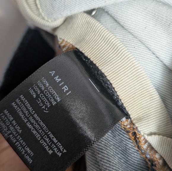 Amiri Skinny Jeans Button Fly Med Wash Distressed Sz 38 - Picture 8 of 13